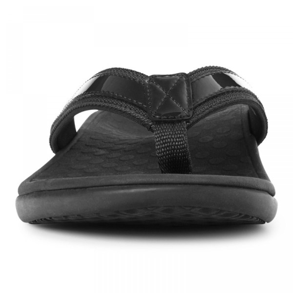 Vionic Sandals Ireland - Tide II Toe Post Sandal Black - Womens Shoes Ireland | UPITO-4315